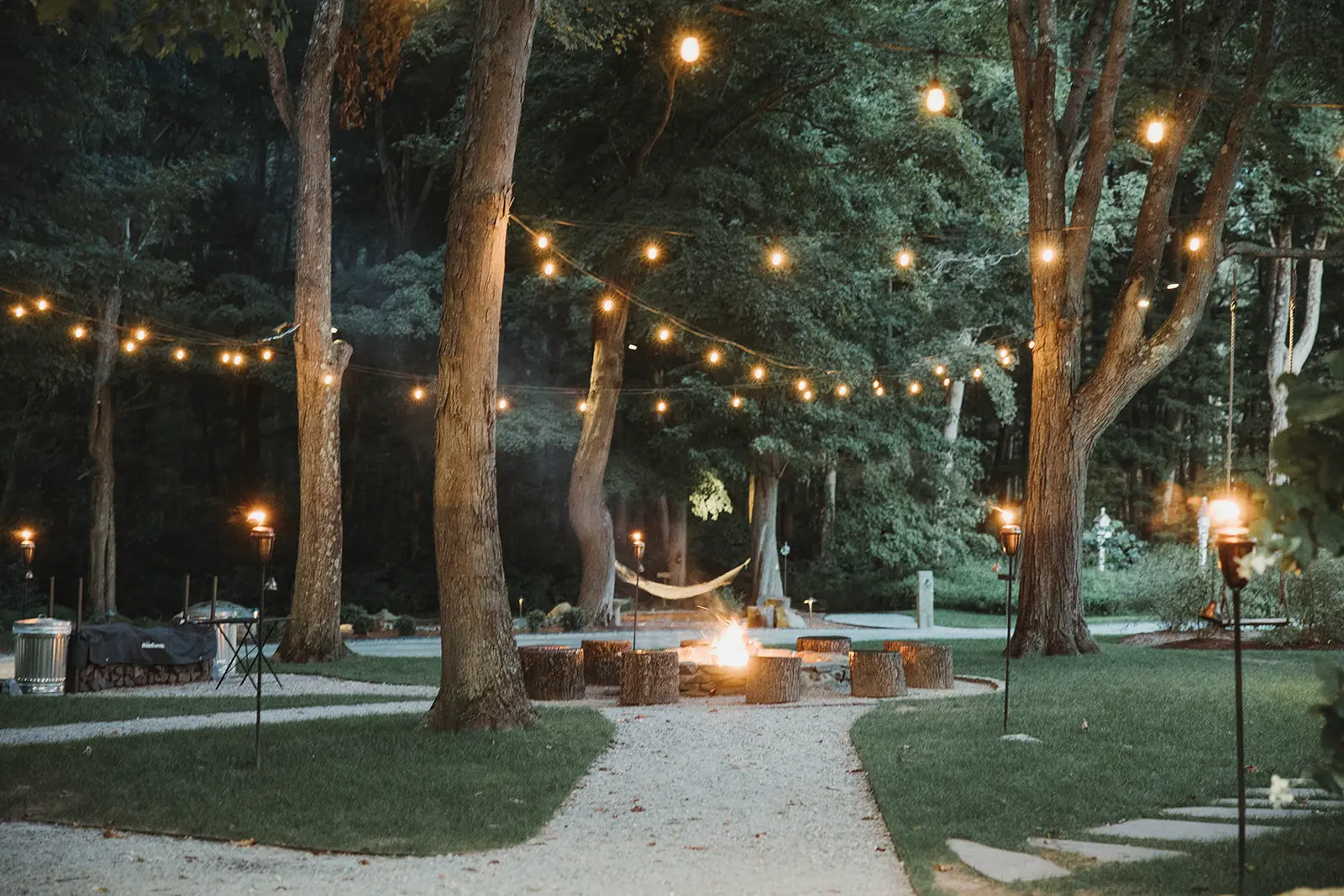 Firepit at Wedding Smith Farm Gardens