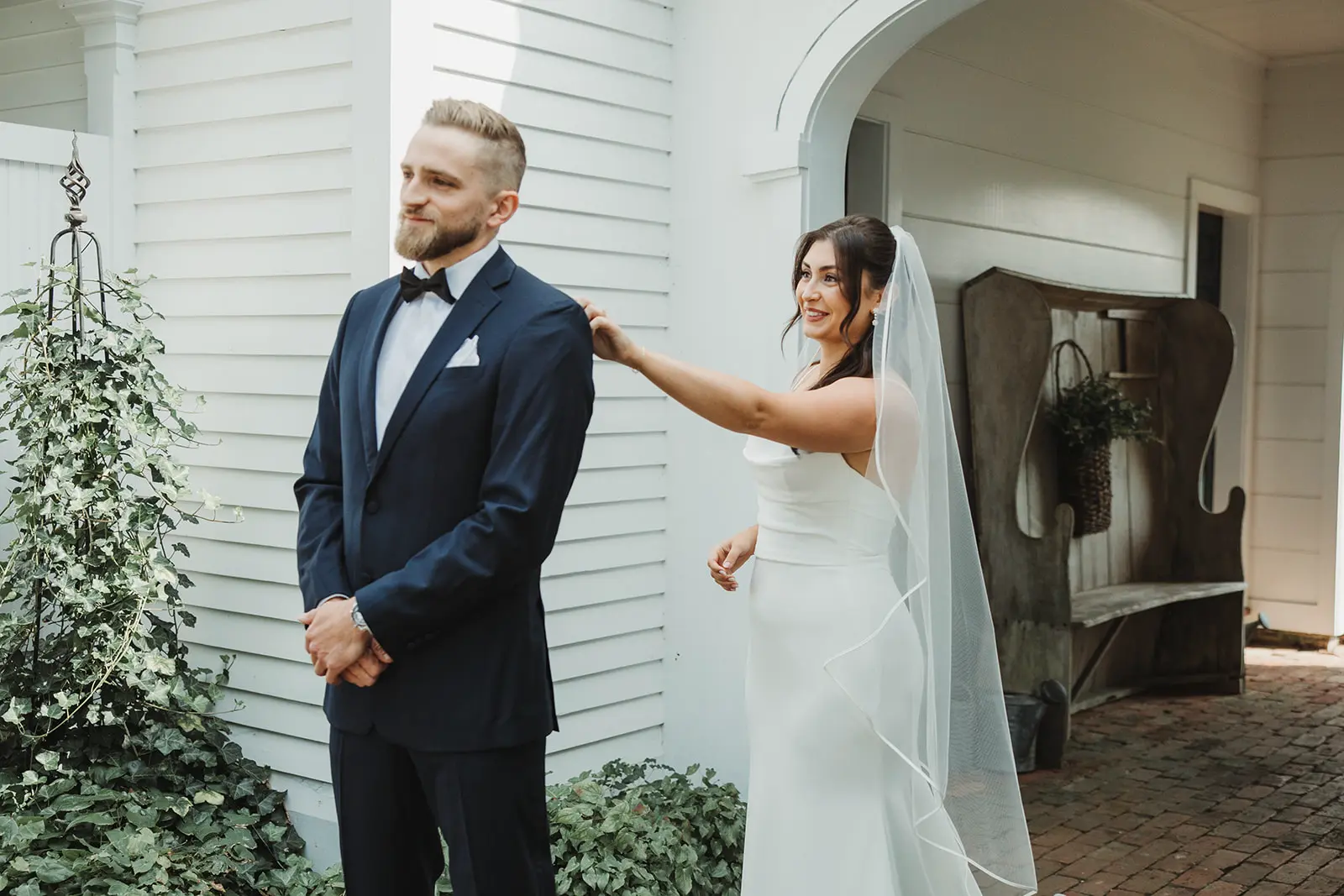 First Look at Smith Farm Gardens Wedding