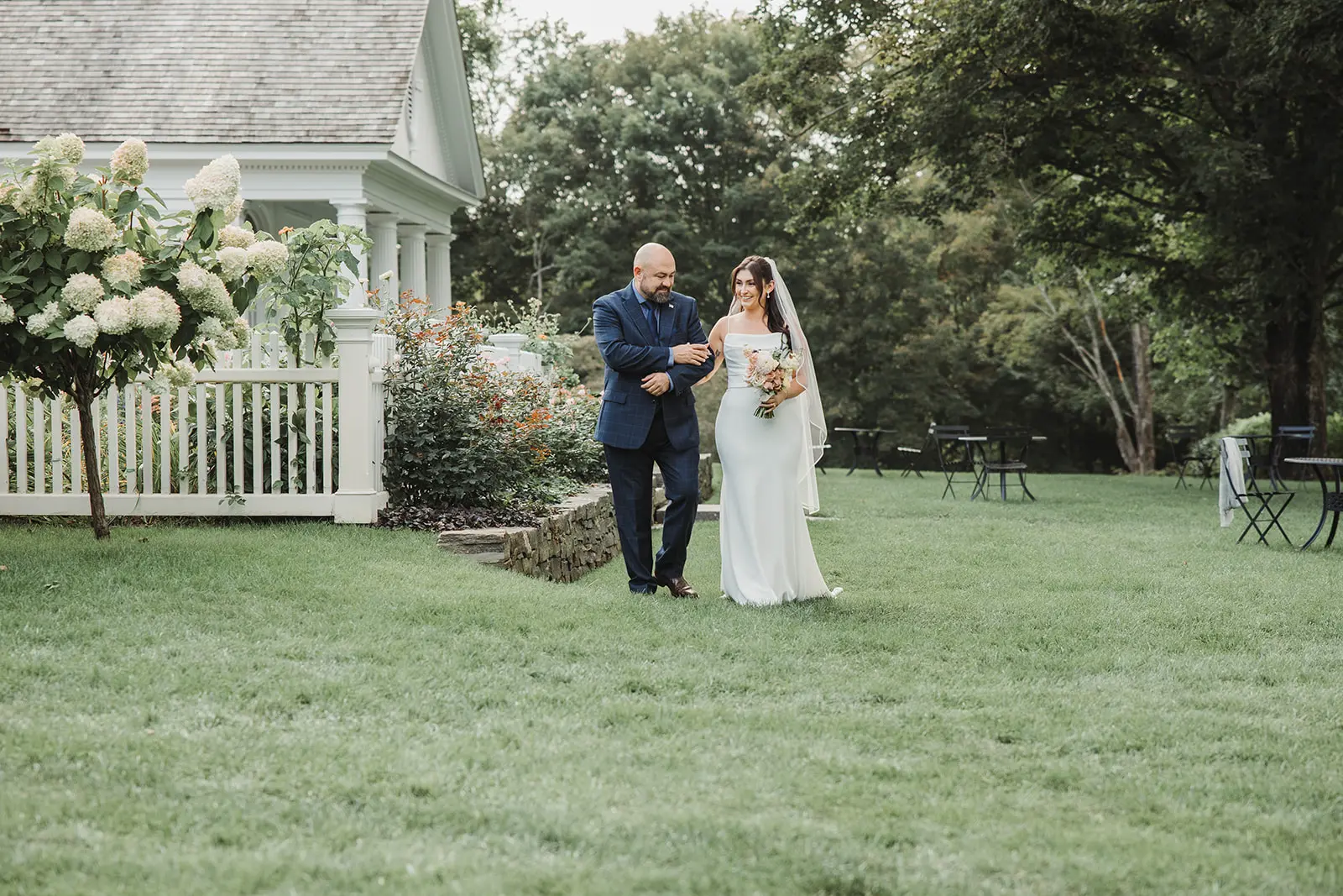 Bride Walking Down Aisle at Smith Farm Gardens
