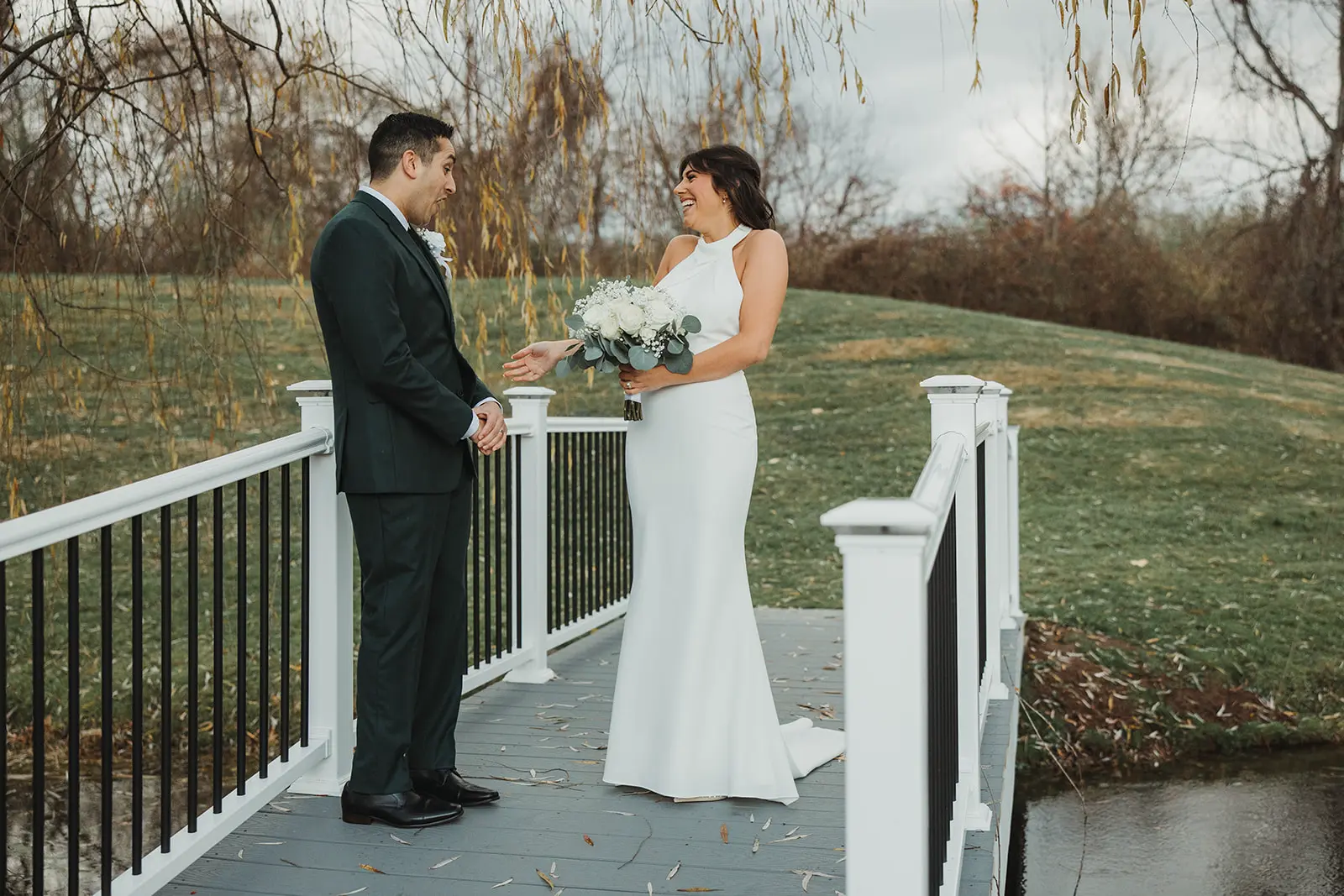 First Look Wedding at The Barns at Wesleyan Hills