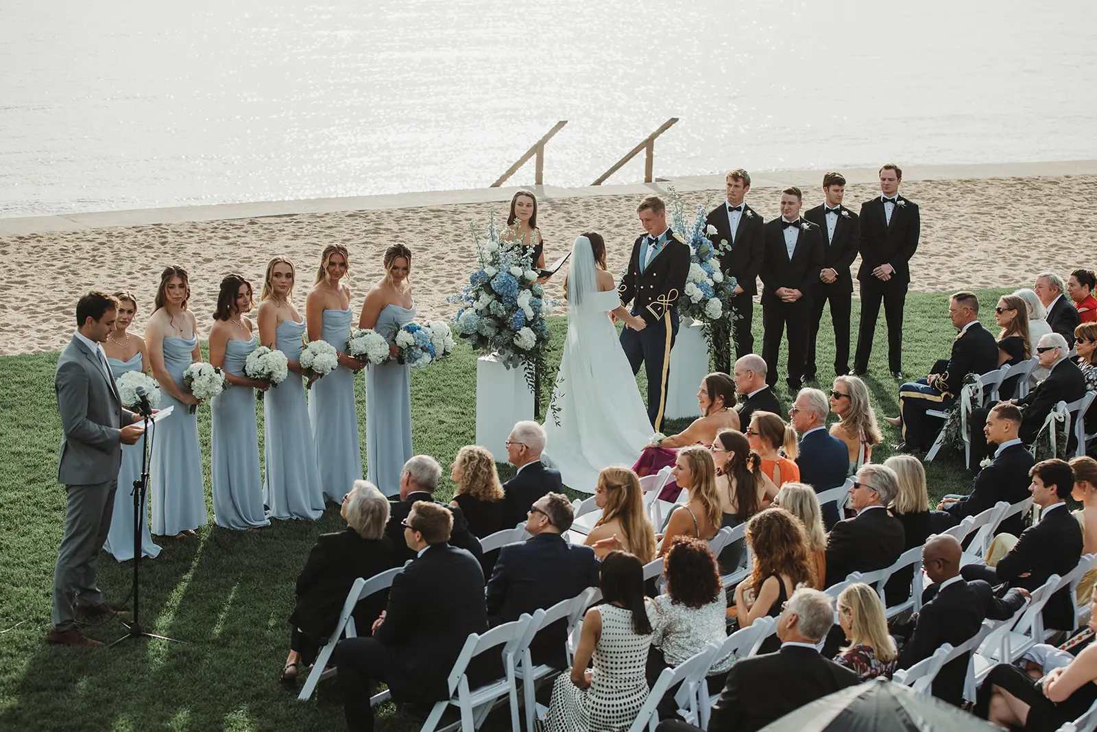 Madison Beach Club Wedding Ceremony on the Shore