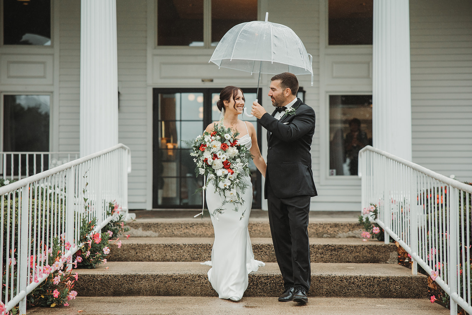 Rainy Outdoor New England Wedding Day
