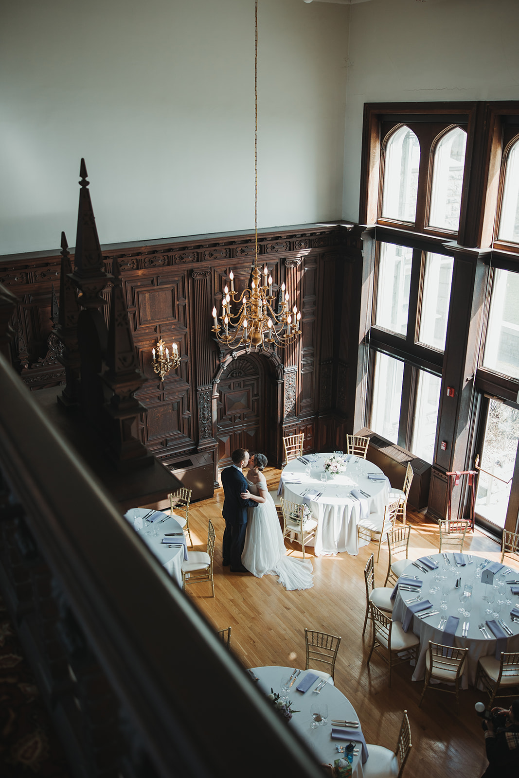 Wedding Portraits Taken Inside CT Venue During Rain