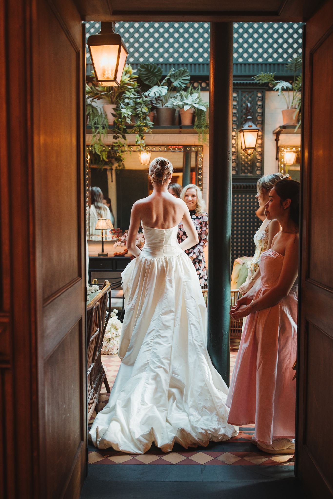 Bride Prepares to Walk Down Aisle at Hotel Chelsea Wedding Reception